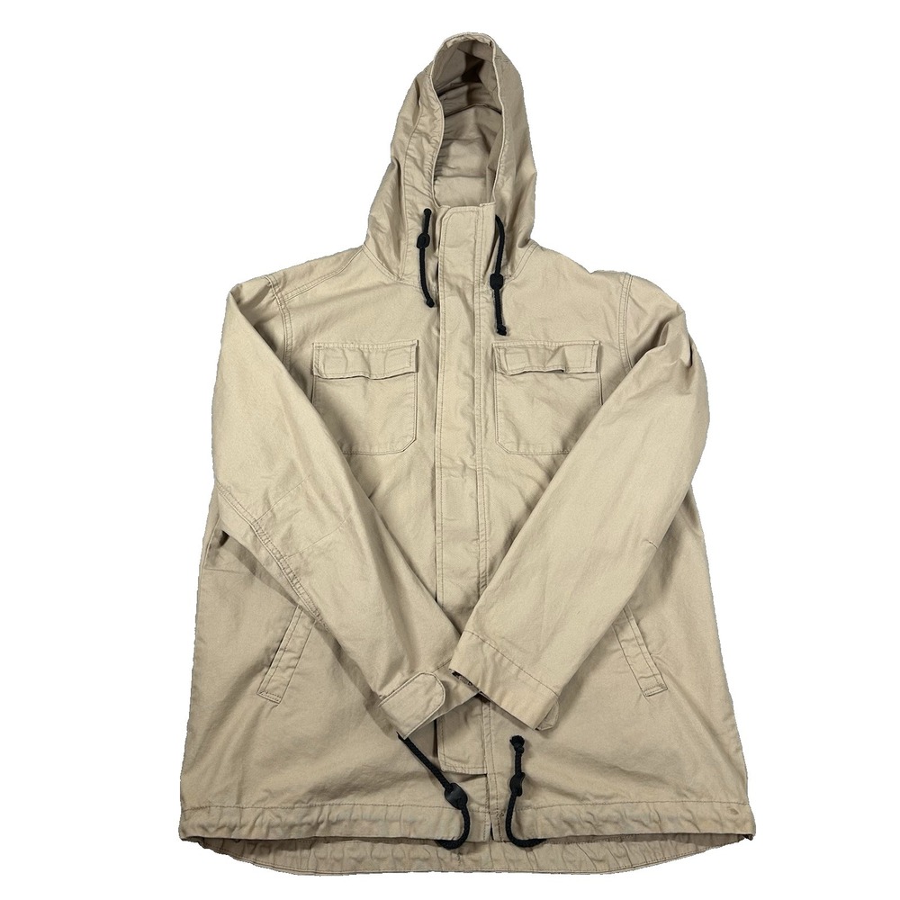 H&M Divided Men's military Jacket Hooded Canvas Size Medium Casual Parka Style